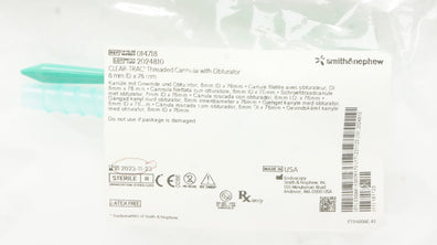 Smith&Nephew 014718 CLEAR-TRAC Threaded Cannula with Obturator 8mm ID x 76mm (x)